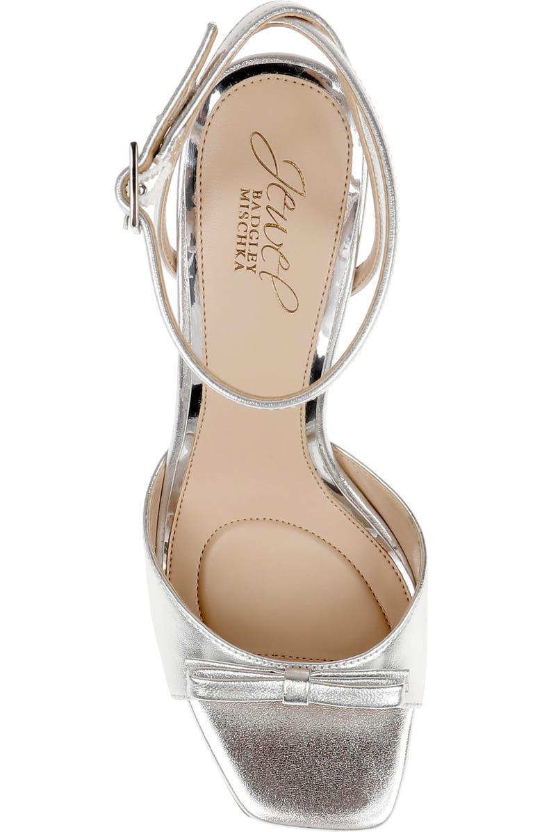 Jewel Badgley Mischka Elisha Ankle Strap Sandal, Alternate, color, Silver Metallic