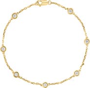 EFFY 14k Gold Plated Diamond Station Bracelet
