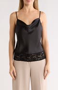Renee C Lace Trim Satin Camisole