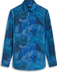Bugatchi Julian Shaped Fit Print Button-Up Shirt
