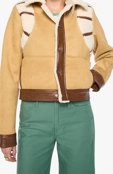 The Tripper Faux Leather & Faux Suede Puffer Jacket