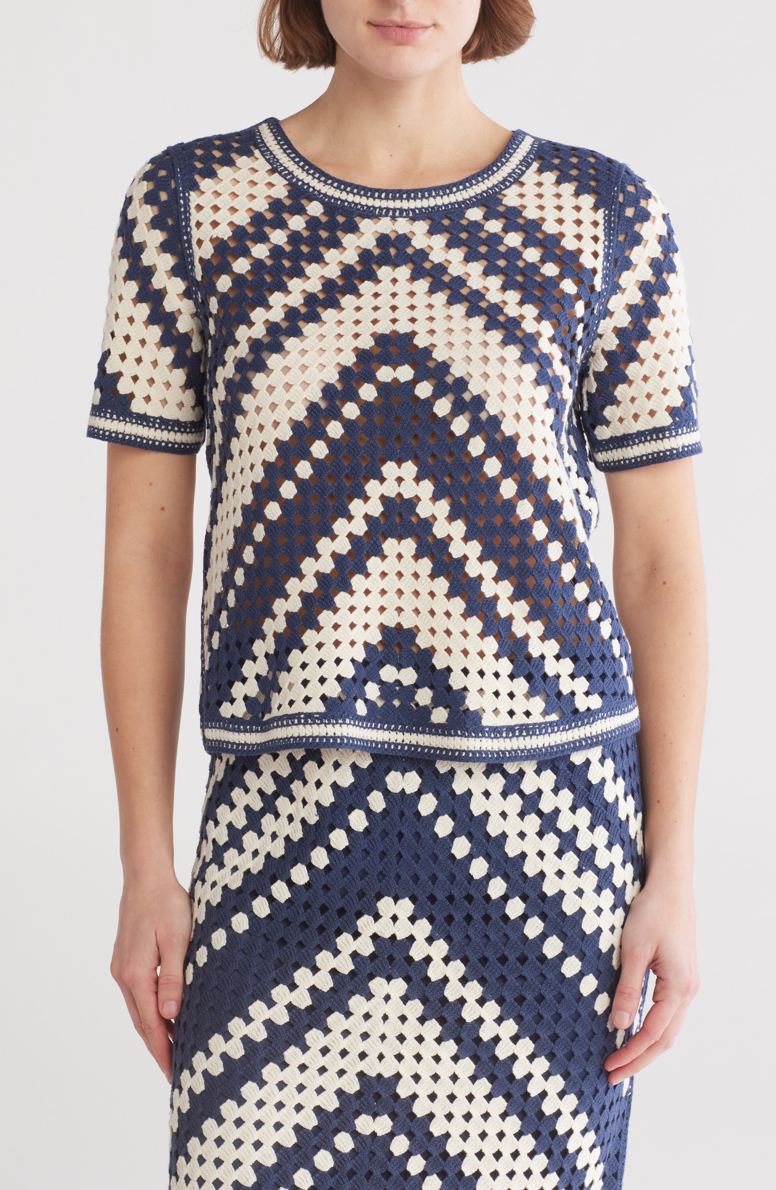 DR2 by Daniel Rainn Crochet Sweater Top