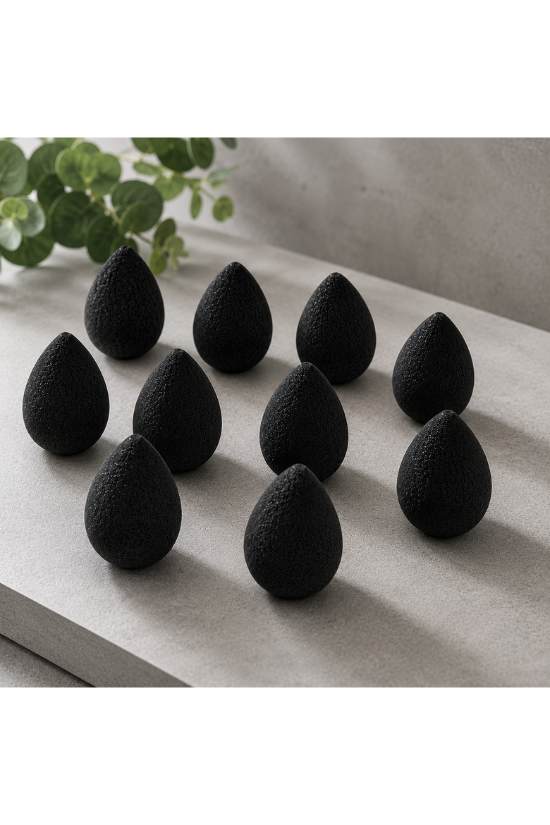 Natural Wood Charcoal Konjac Sponge 10-Pack, Alternate, color, Multicolor