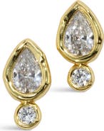 Alexis Bittar Asterales 14k Gold Plated Cubic Zirconia Teardrop Stud Earrings