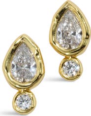 Alexis Bittar Asterales 14k Gold Plated Cubic Zirconia Teardrop Stud Earrings