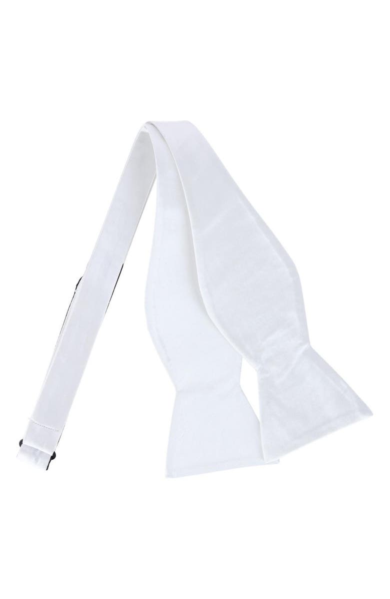 Trafalgar Sutton Silk Bow Tie, Alternate, color, White