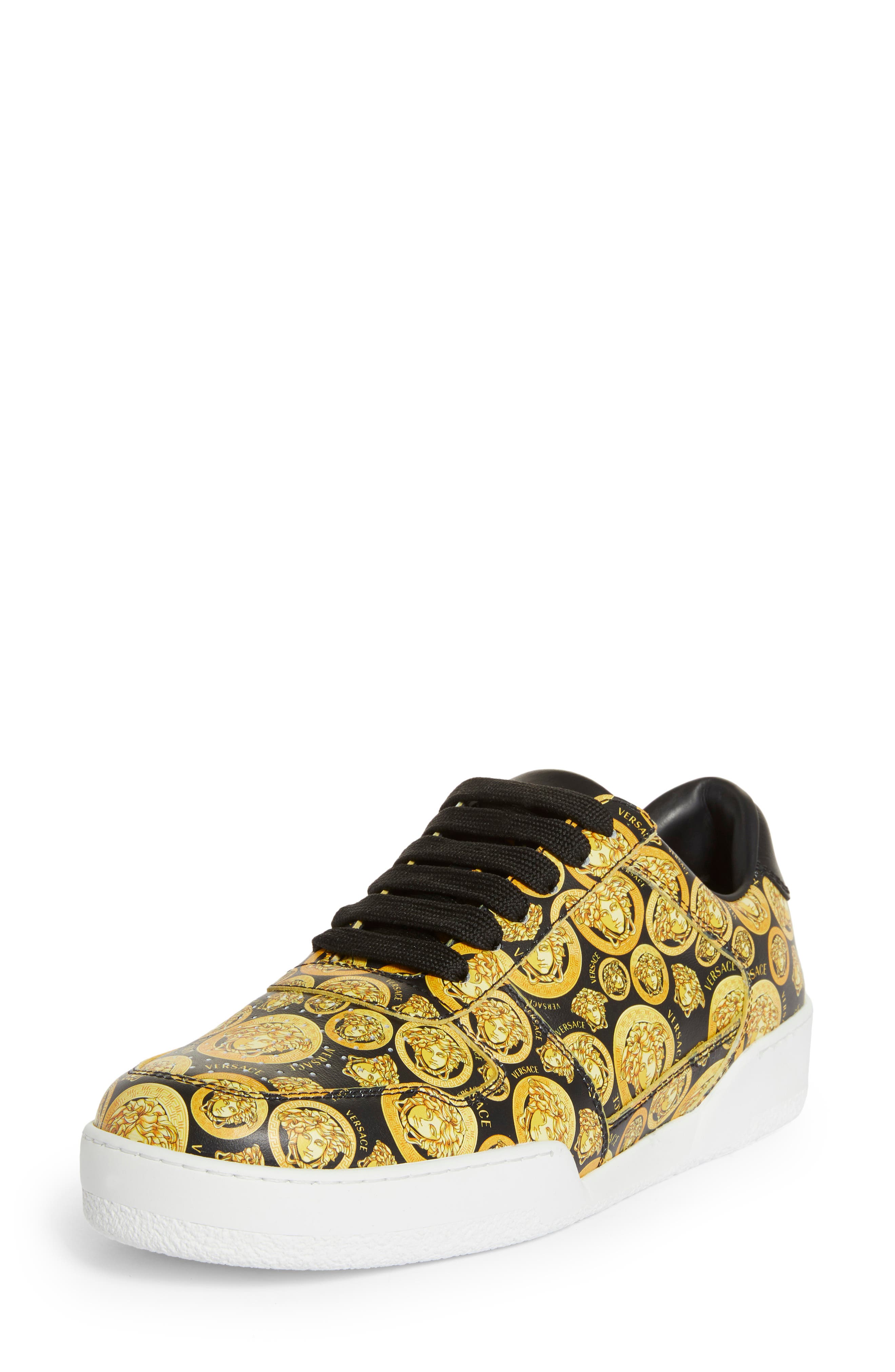 Ilus Medusa Low Top Sneaker, Main, color, BLACK/ GOLD