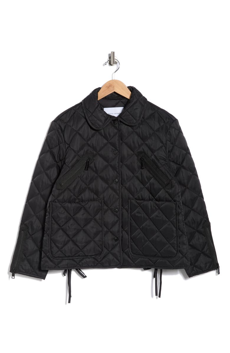 Rebecca Minkoff Quilted Moto Jacket, Alternate, color, Black