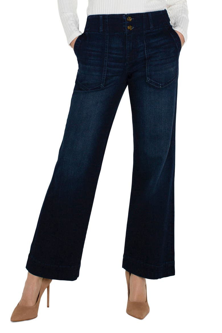 Hannah Patch Pocket Flare Jeans, Alternate, color, SUMMIT LAKE