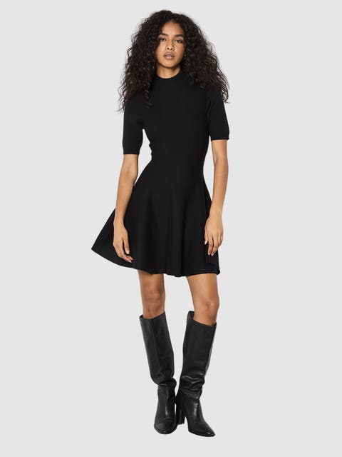Knitted Fit Flare Mini Dress