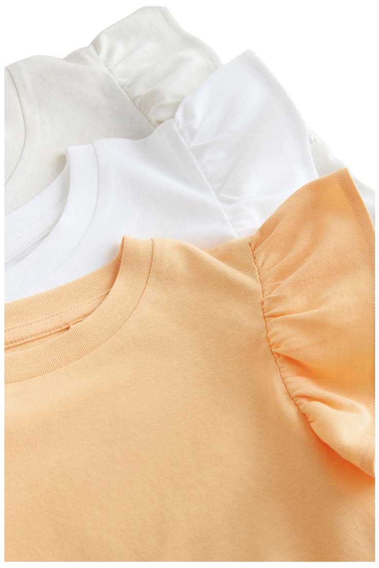 Kids' 3-Pack Assorted Flutter Sleeve T-Shirts, Alternate, color, WHITE MULTI