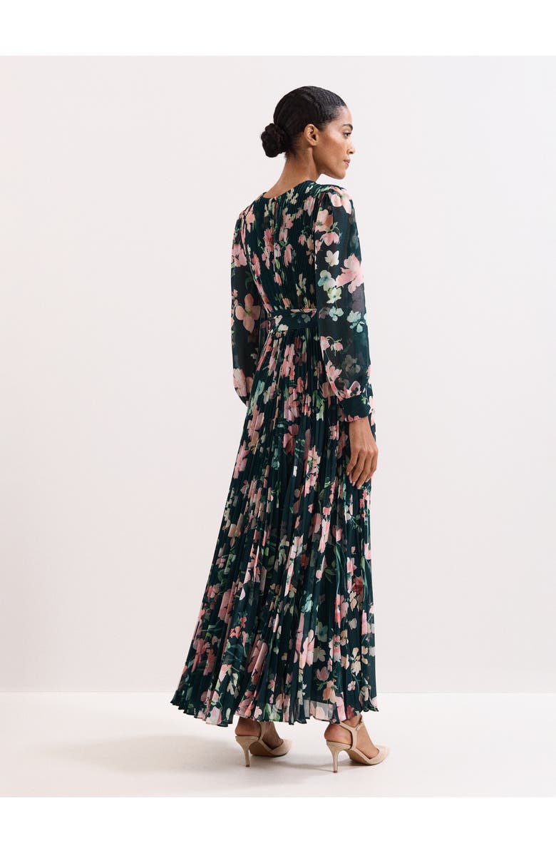 Phase Eight Rosa V-Neck Floral Maxi Dress, Alternate, color, Teal