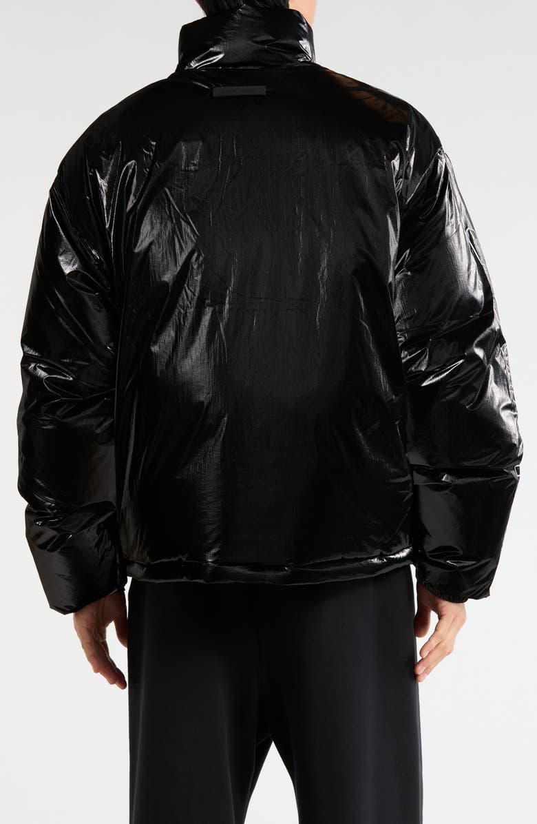 Fear of God Essentials Puffer Jacket, Alternate, color, Metallic Black