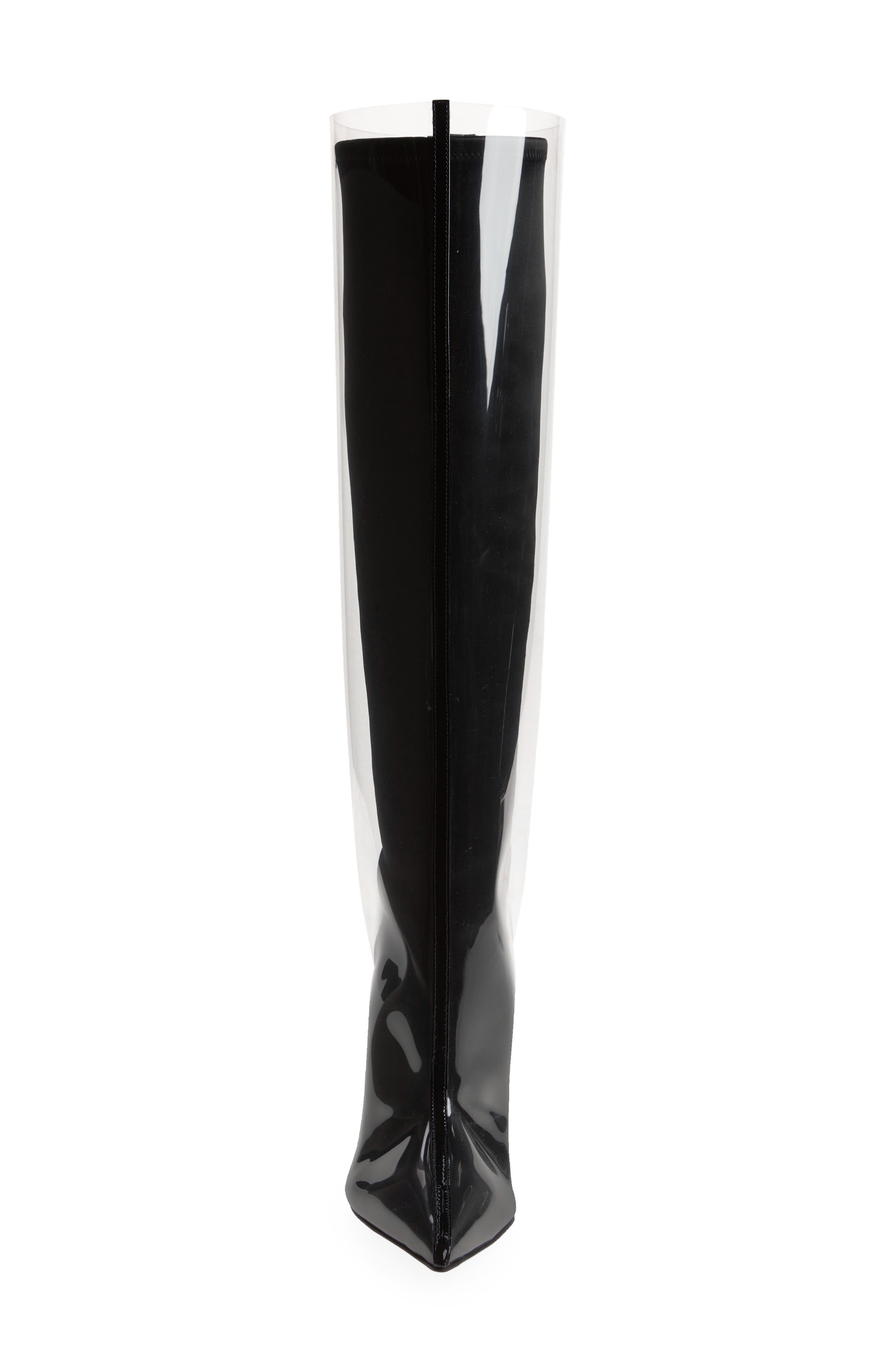 Zurprize Clear Encased Pointed Toe Boot, Alternate, color, BK01 BLACK