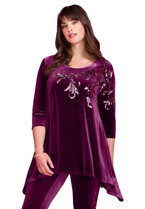 Velour Hanky Hem Tunic