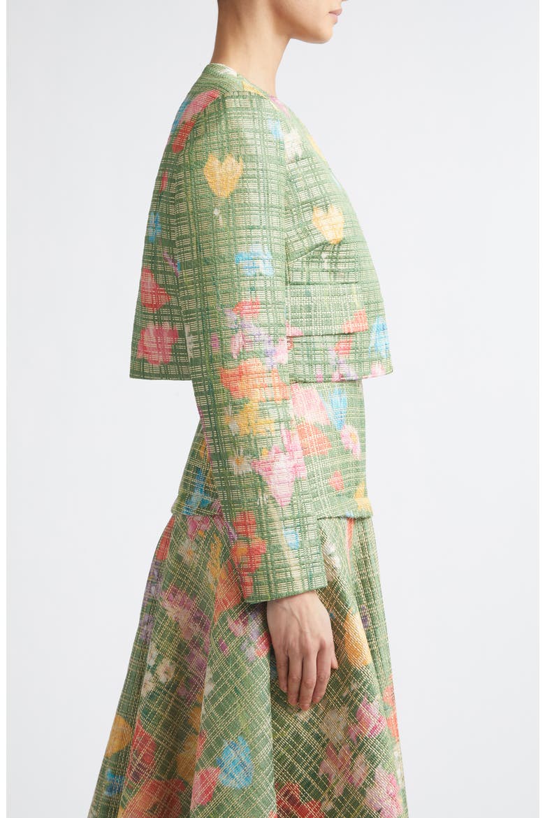 Floral Raffia Crop Blazer, Alternate, color, CACTUS MULTI