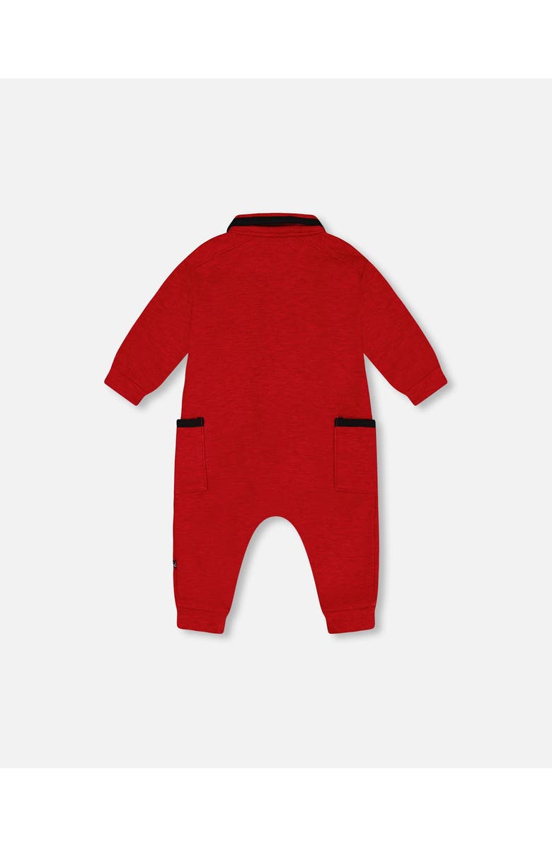 Deux par Deux Baby Boy's Button Front Jumpsuit Red Mix, Alternate, color, Jester Red