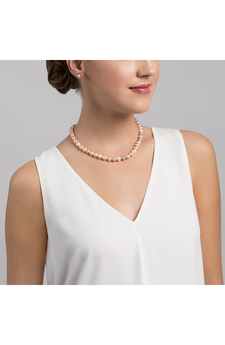 The Pearl Source Freshwater Pearl Necklace 8-8.5mm, Alternate, color, Multicolor Pearl