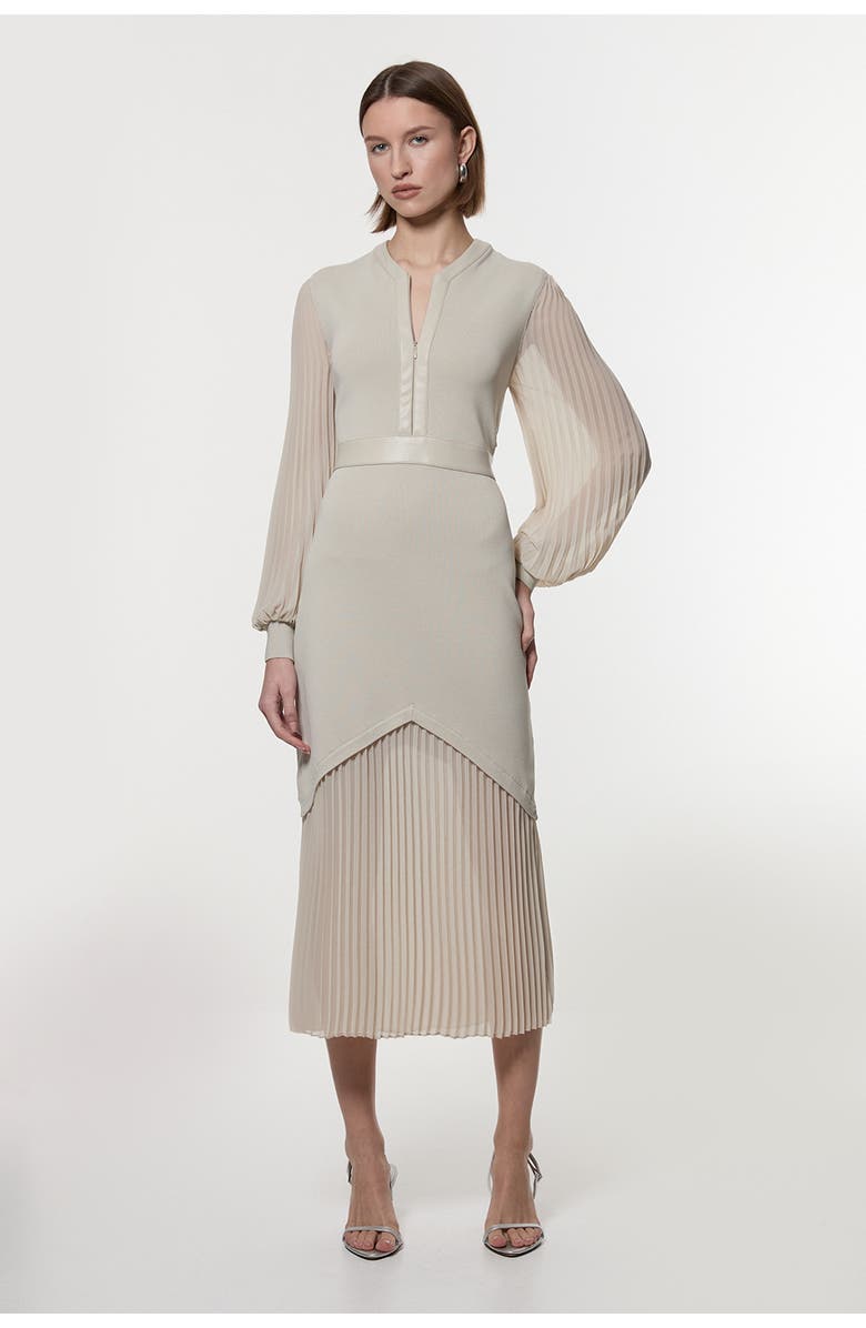 Karen Millen Woven Sleeved Pleated Dress, Main, color,