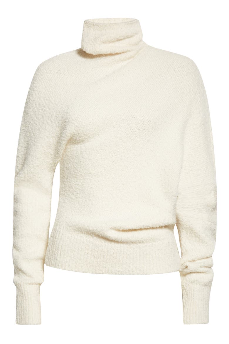 Asymmetric Hem Merino Wool Blend Bouclé Sweater, Alternate, color, ECRU