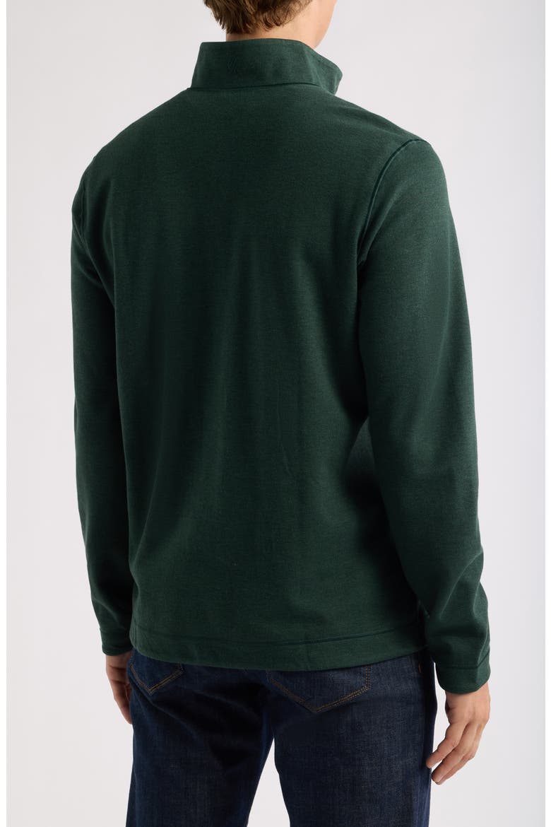 Icon Reversible Cotton Blend Piqué Quarter Zip Pullover, Alternate, color, FOREST/ NAVY