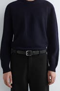 COS Leather-Trimmed Webbing Belt