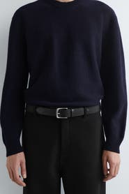 COS Leather-Trimmed Webbing Belt