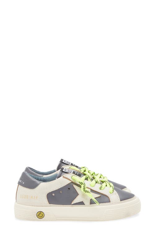 Golden Goose Kids' May Sneaker In White/dark Blue
