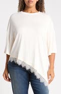 Renee C Lace Hem Asymmetric Top