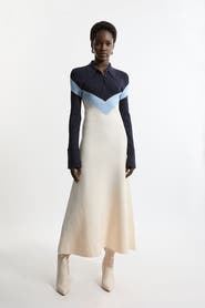 Karen Millen Rib-Knit Polo Top Maxi Dress