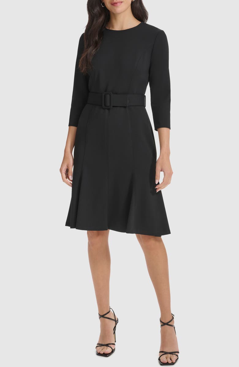 Calvin Klein Belted A-Line Dress, Main, color, 