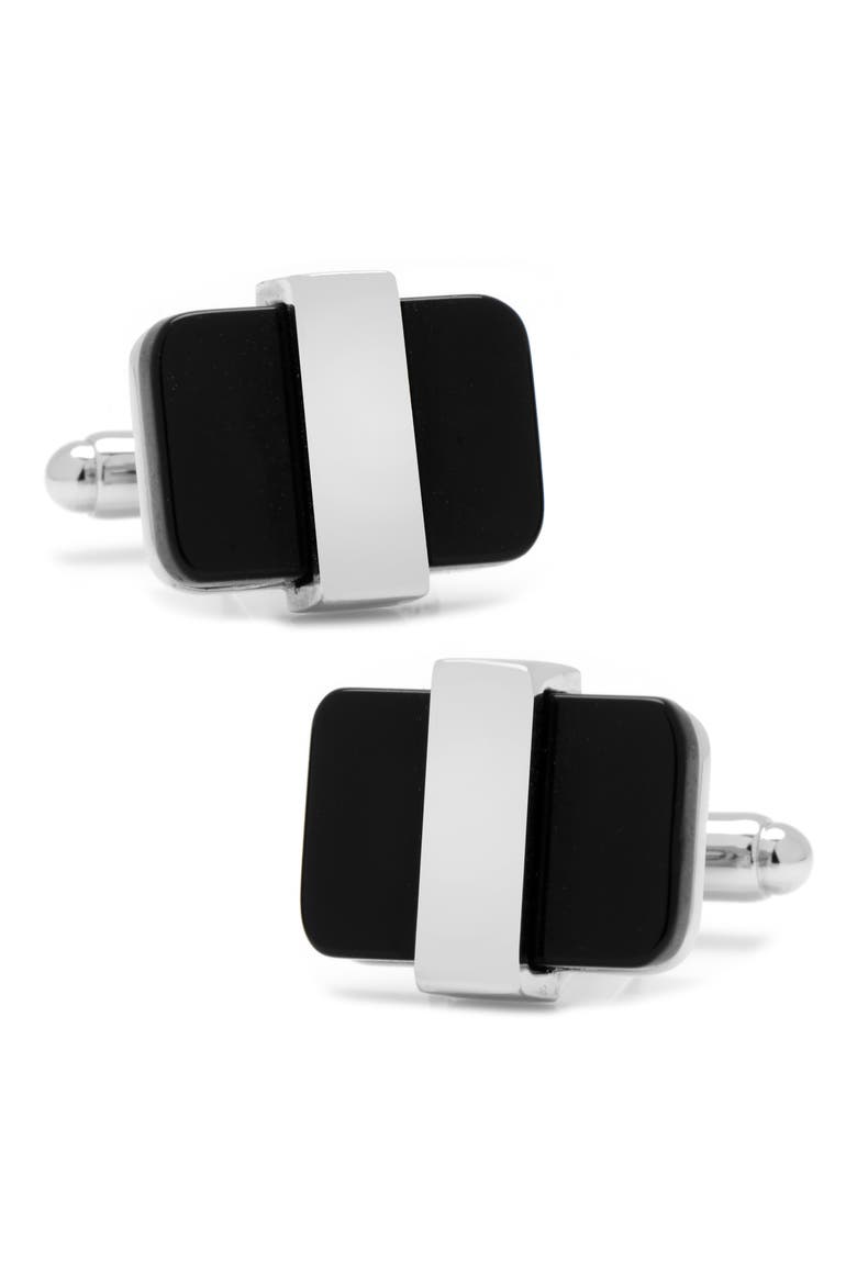 Cat's Eye Cuff Links, Main, color, BLACK