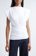 Isabel Marant Maisan Draped Asymmetric Cotton T-Shirt