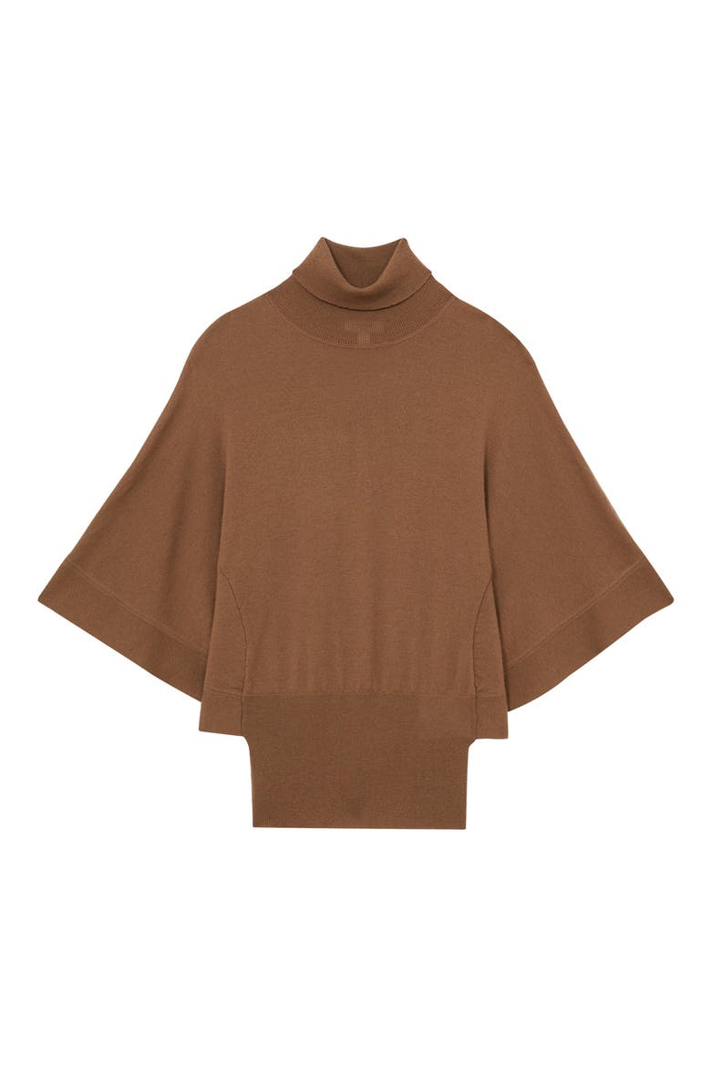 Hadley Turtleneck Dolman Sleeve Wool Sweater, Alternate, color, TAN