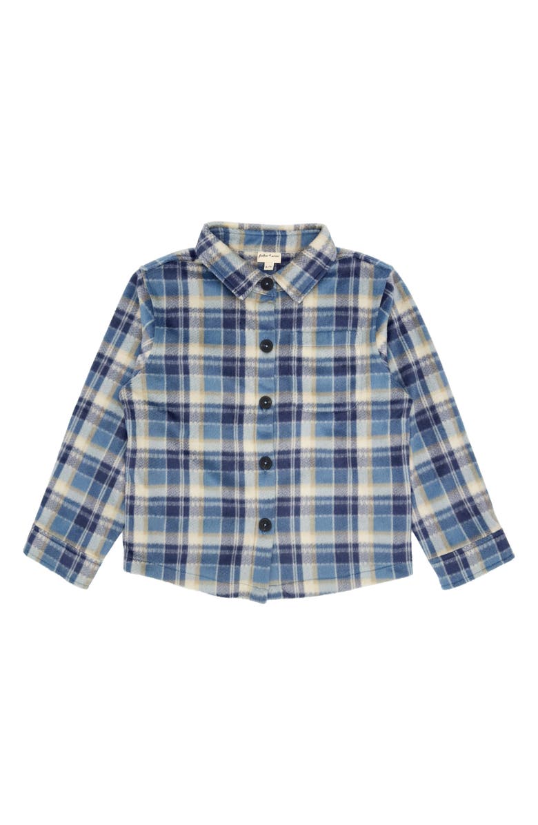Feather 4 Arrow Kids' Alpine Plaid Fleece Button-Up Shirt, Main, color, Crown Blue