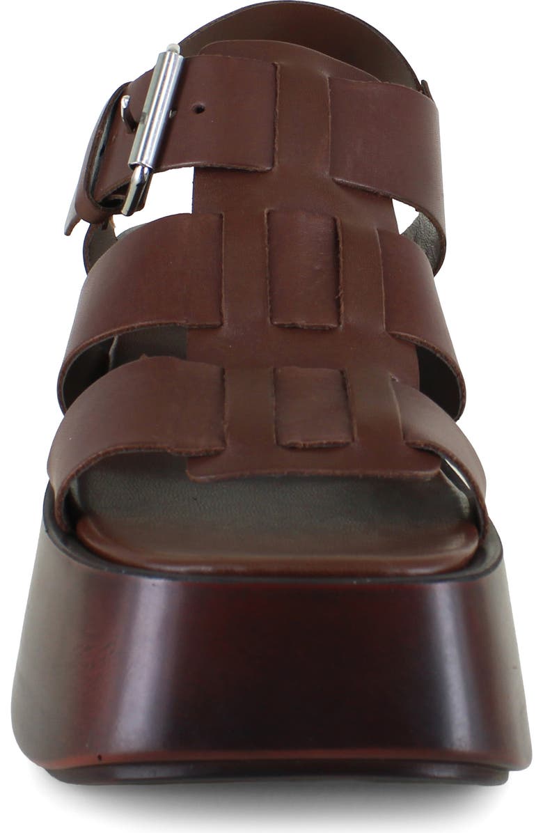 Candie's Laura Platform Sandal, Alternate, color, Brown Leather