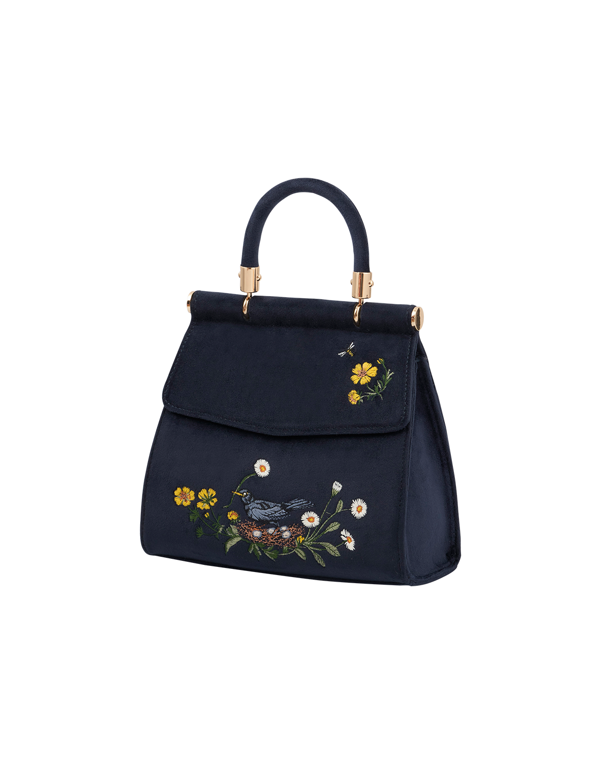 Fable England Blackbird Mini Top Handle Bag, Alternate, color, Navy