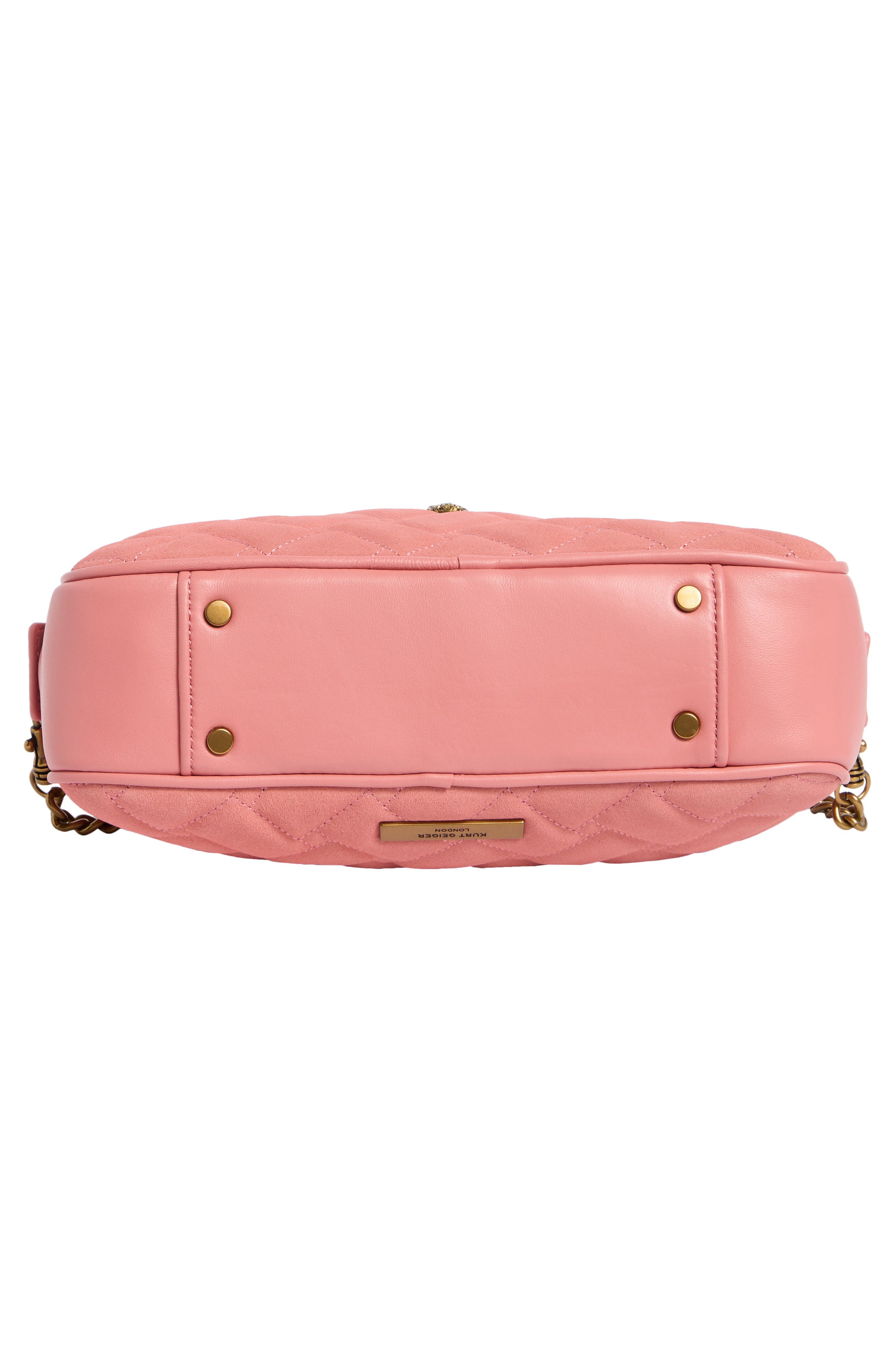 Kurt Geiger London Small Kensington Quilted Leather Duffle Bag, Alternate, color, Pink Comb