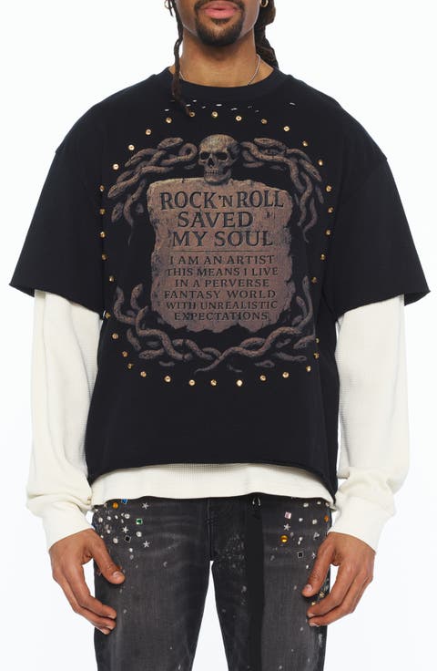 Layered Long Sleeve Graphic Thermal Tee