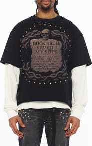 Cult of Individuality Layered Long Sleeve Graphic Thermal Tee