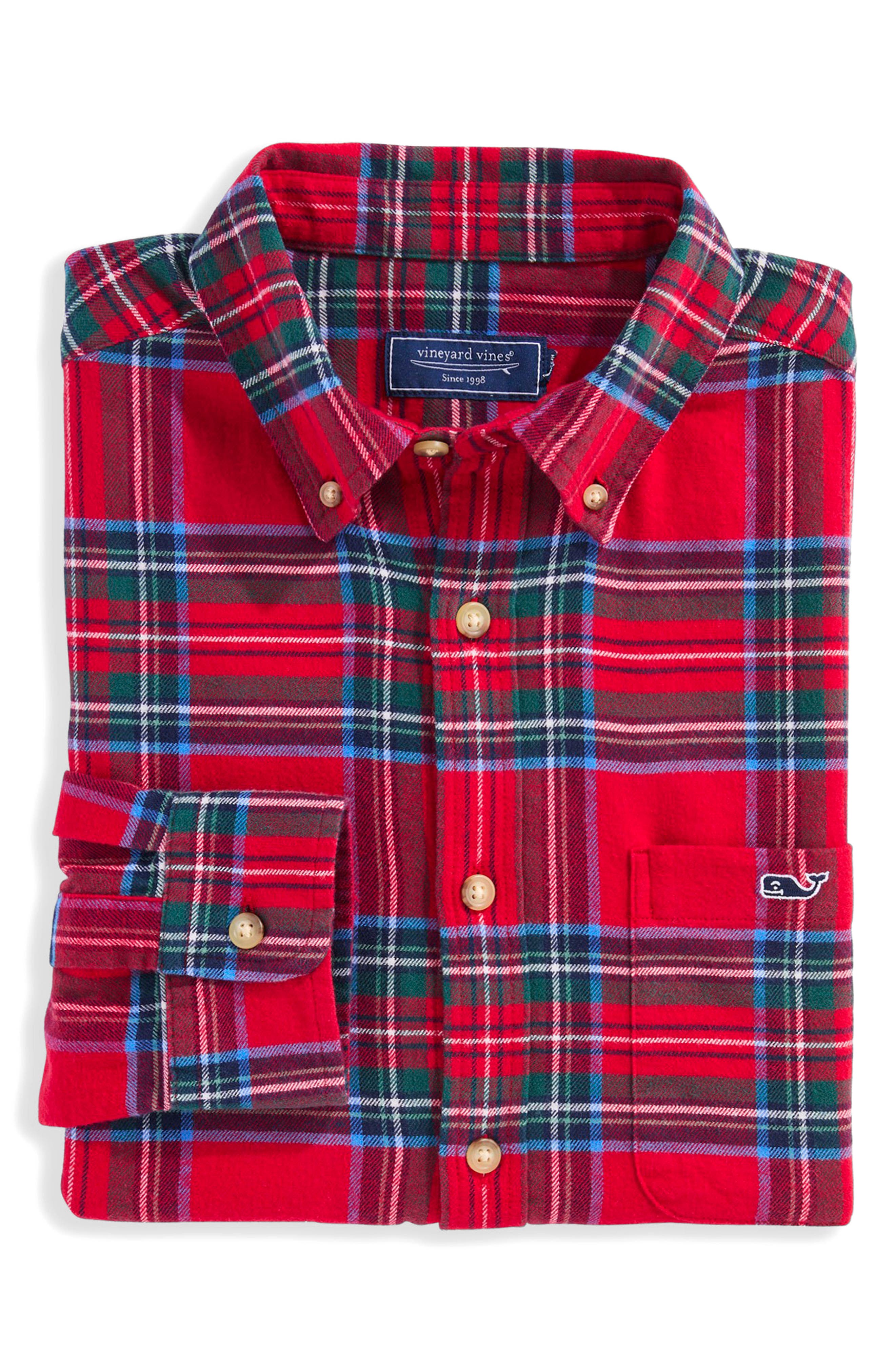 Winterberry Plaid Cotton Flannel Button-Down Shirt - image 2