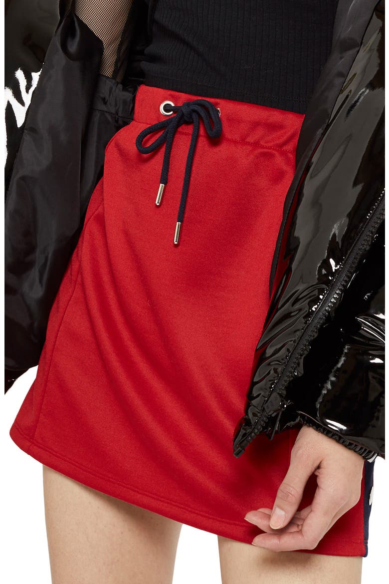 Sporty Popper Miniskirt, Main, color, RED MULTI