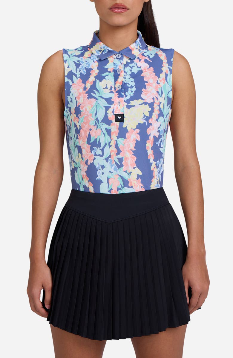 Bad Birdie Leid Floral Sleeveless Polo, Main, color, 