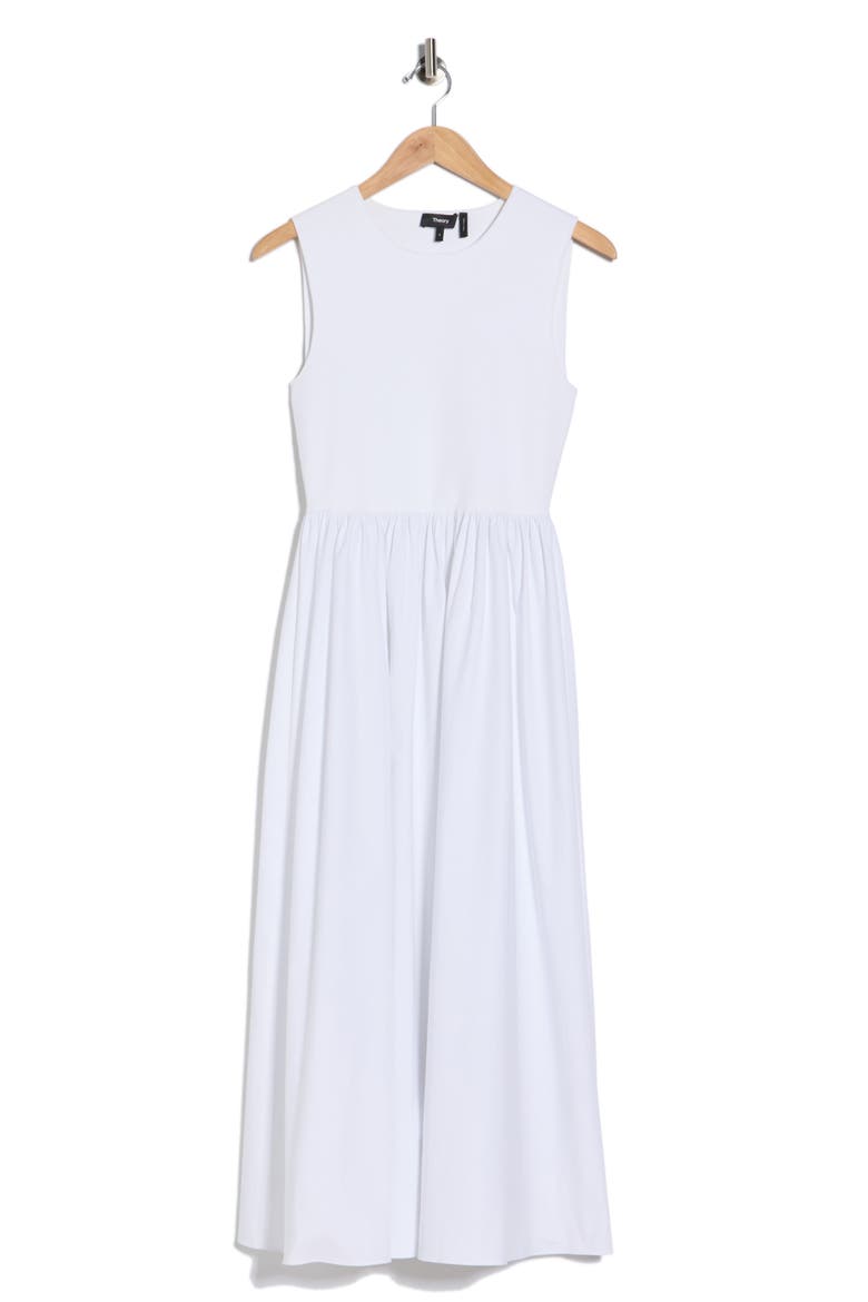 Sleeveless Mixed Media Dress, Alternate, color, WHITE