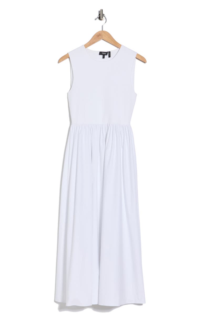 Theory Sleeveless Mixed Media Dress, Main, color, White