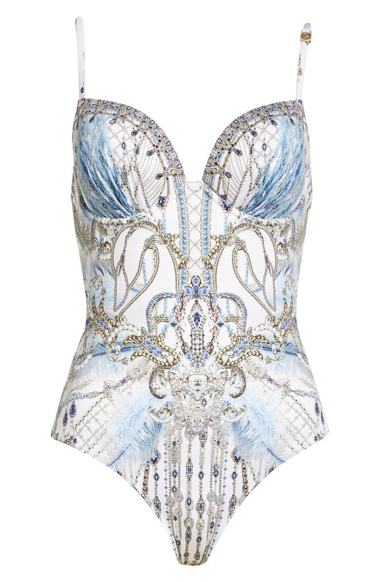 Camilla Moon and Back Plunge Underwire One-Piece Swimsuit, Alternate, color, 