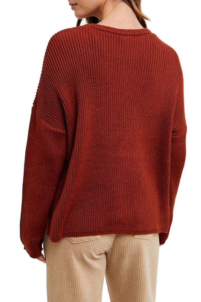 Drop Shoulder Sweater, Alternate, color, RUST