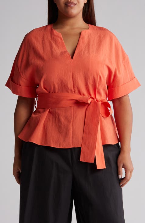 Tie Waist Blouse (Plus Size)