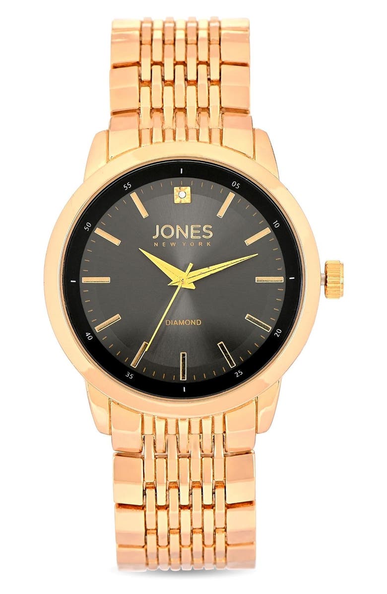 Jones New York Diamond Bracelet Watch & Bracelet Set, 42mm, Alternate, color, Gold