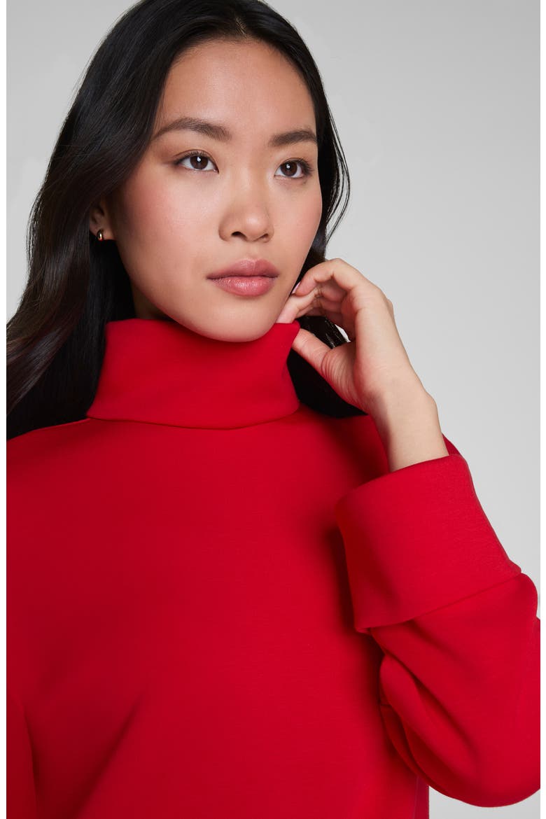 AirEssentials Turtleneck Long Sleeve Minidress, Alternate, color, SPANX RED
